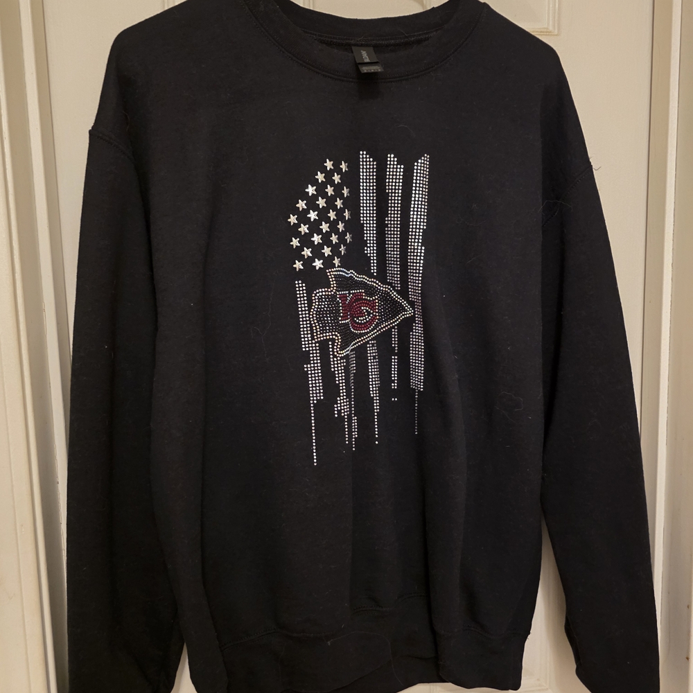 Gildan Black KC Chief's Crewneck Sweatshirt